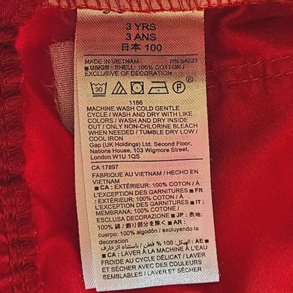 Gap Toddler Boy Red Cotton Drawstring Pants Size 3T - Picture 6 of 8